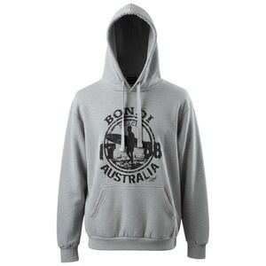 Bondi Beach Australia Hoodie Sweater Men Size Medium Vintage Grey